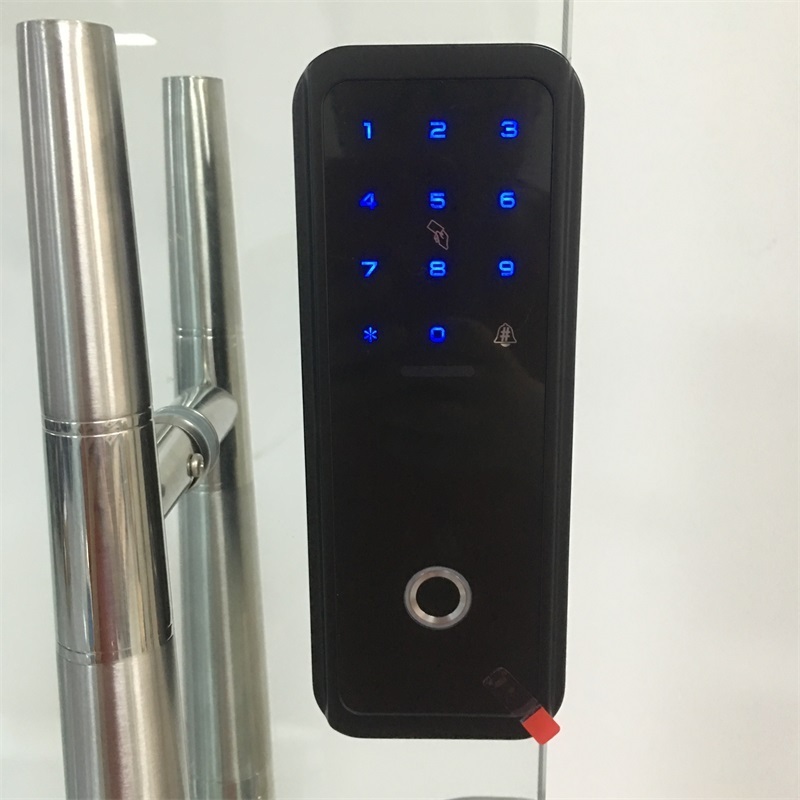 Smart Office Glass Door Lock Wifi Keyless Entry ttlock App Lock Digital Passcode Commercial Sliding Door Lock