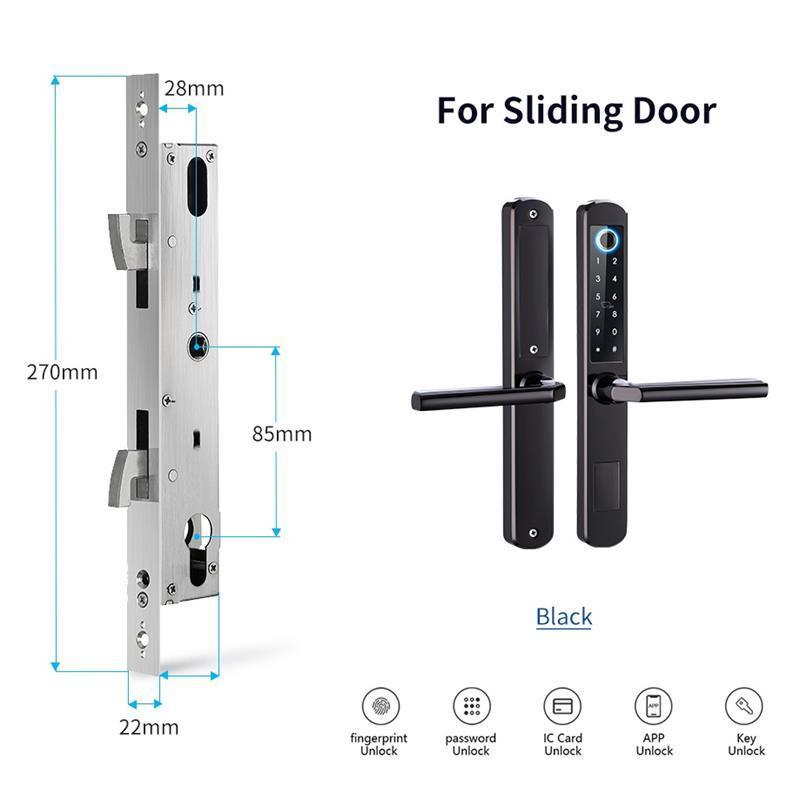 Smartek TTlock APP Smart Aluminum Door Lock Sliding Handle Digital Aluminum Fingerprint Door Lock