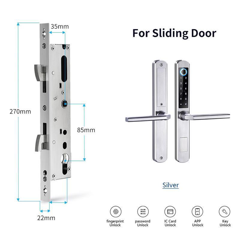 Smartek TTlock APP Smart Aluminum Door Lock Sliding Handle Digital Aluminum Fingerprint Door Lock