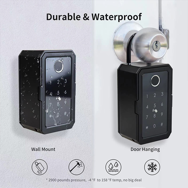 Waterproof Removable hook door box wall mounted credit card pocket money hold key storage smart lock box