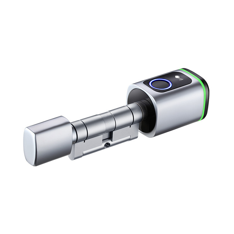 TUYA APP KEY Digital Biometric Fingerprint Cylinder Lock with IC Card Mechanical Key Smart Cylinder Lock