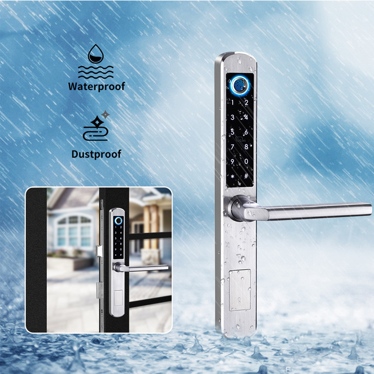 A210 Smartek Waterproof Stainless Steel 304 Fingerprint Password Keyless Entry Aluminum Swing Door Smart Tuya WIFI Pro Door Lock