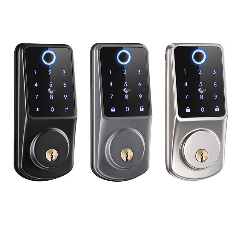 Smartek Electric Aluminum alloy  biometric digital fingerprint without handle home tuya wifi smart Deadbolt door lock