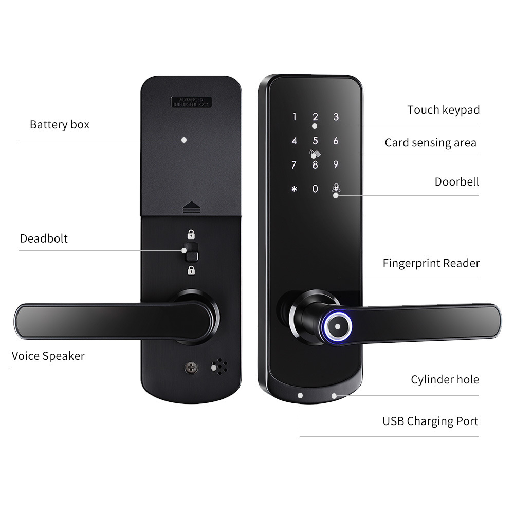 Electronic Touch Keypad TTlock App biometric tuya optional security mini intelligent smart door password fingerprint lock