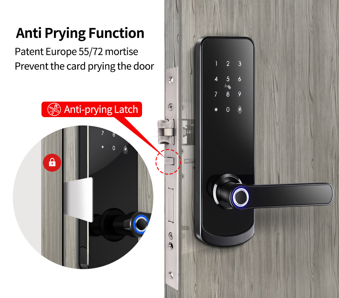 Electronic Touch Keypad TTlock App biometric tuya optional security mini intelligent smart door password fingerprint lock