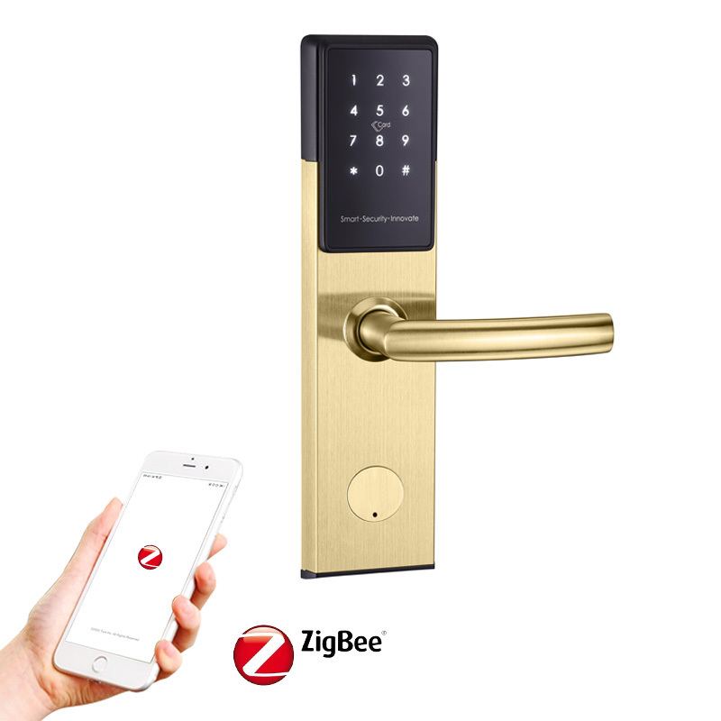 Waterproof 7098 ANSI mortise stainless steel panel material remote control zigbee gateway needed tuya smart zigbee door lock