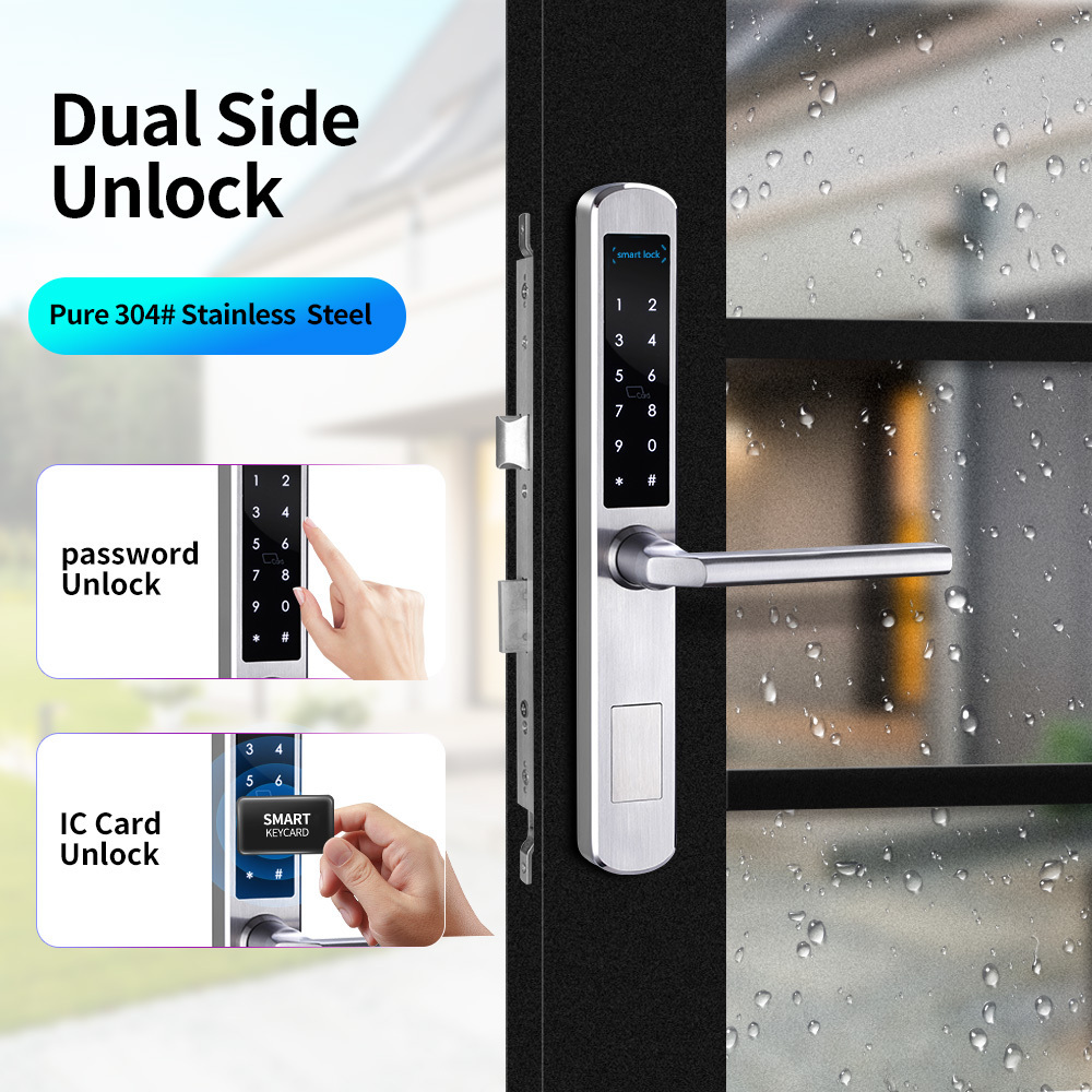 Waterproof IP64 intertek certified passcode card app home gate keyless digital security outdoor safe tuya zigbee door lock