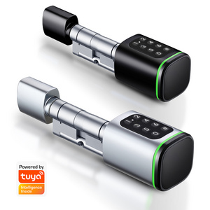 Tuya Passcode Smart Adjustable Cylinder Door Lock For Replacing Old Mechanical Cylinder