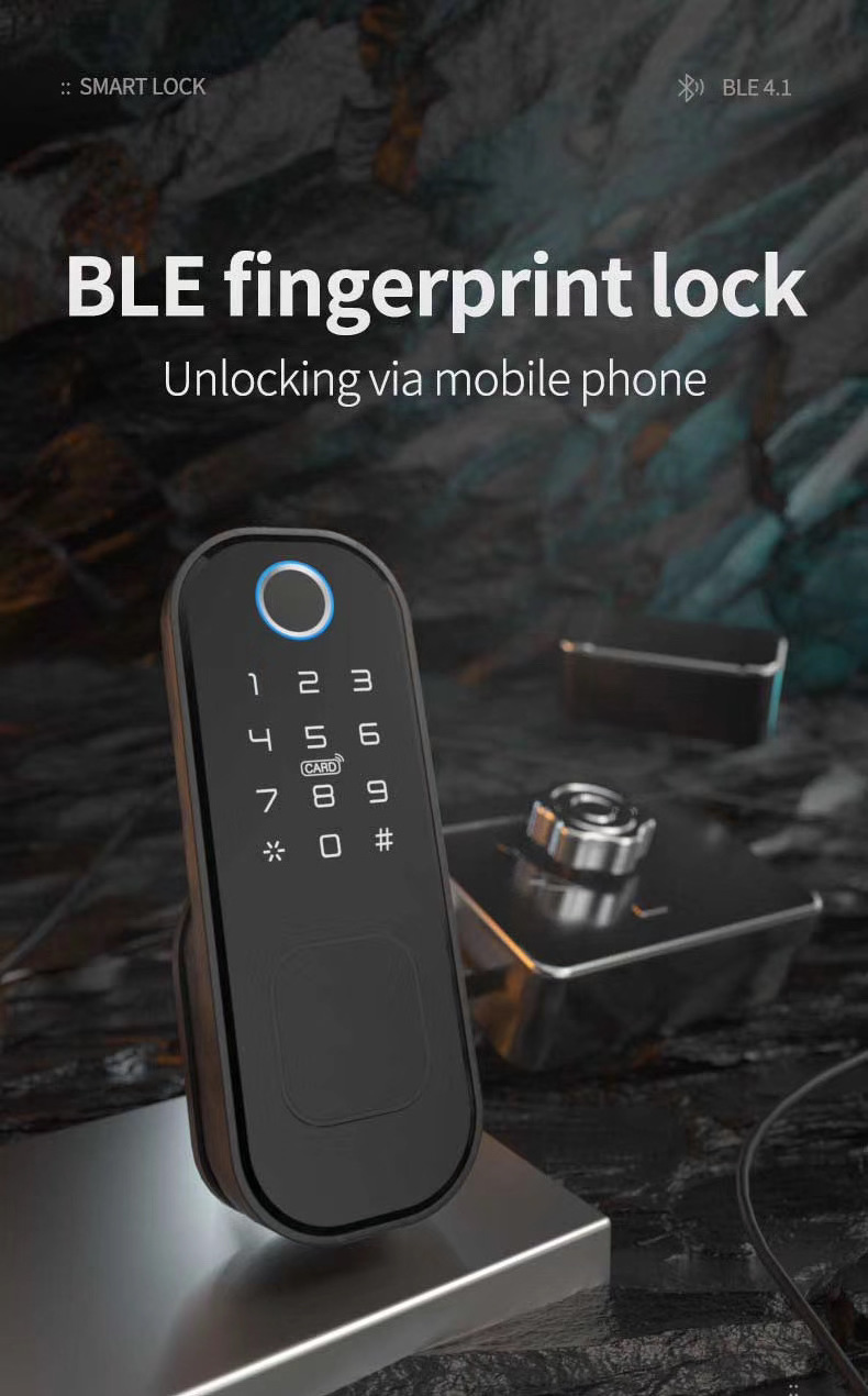 Hot selling fingerprint keyless security smart rim lock for home main gate