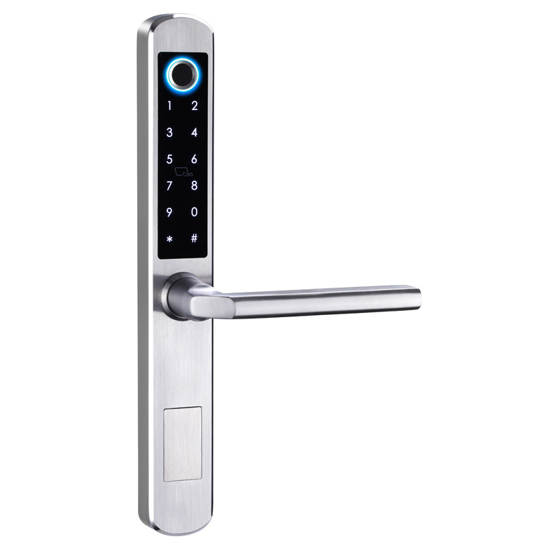 Competitive price electric keyless password digital wifi lever handle fingerprint smart door lock