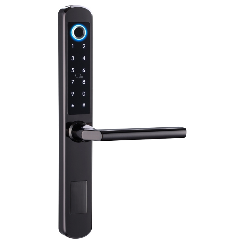 Competitive price electric keyless password digital wifi lever handle fingerprint smart door lock