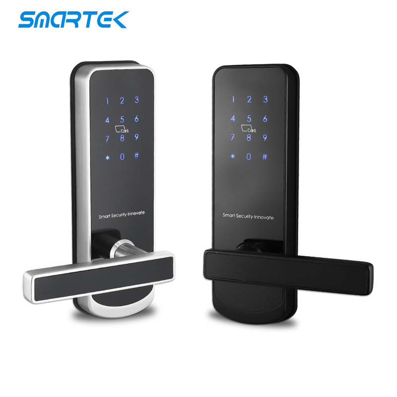 Smartek keyless entry door handle lock password login wifi electronic digital ttlock smart door lock