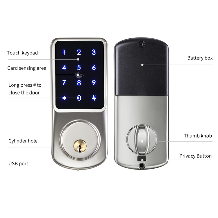 Waterproof Outdoor Gate Wifi Digital Front Keyless Smart Electronic Door Locks Tuya App Keypad TTlock Cerradura Inteligente