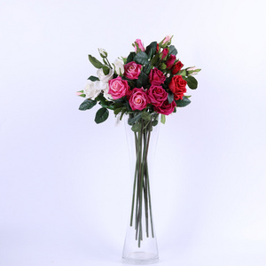 Wholesale Decoration Direct Colorful Rose Artificial Flower Real Touch Silk Flowers Rose Spray