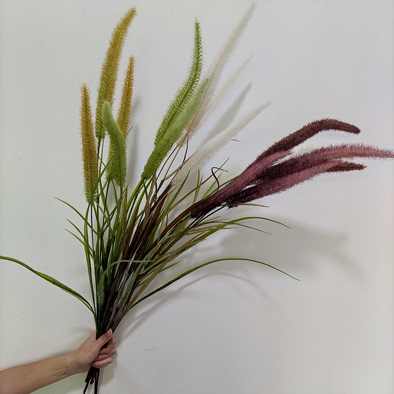 New Charming Artificial Rabbit Tail Grass Faux Dog Tail Grass Silk Bunny Tails Grass For Decoration