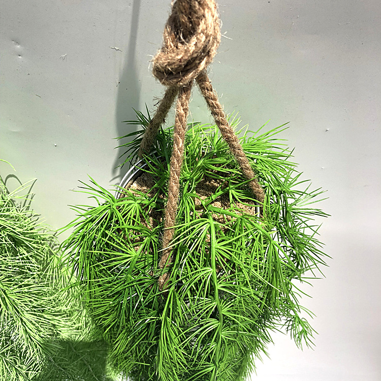 Latest design Real Touch Artificial greenery Hanging Vine with pot macrame wall hanging bonsai for home office party decoration