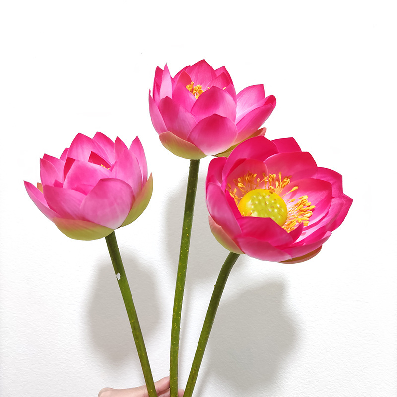 New Charming Artificial Lotus Flowers Faux Lotus Bud Silk Water Lily Decorative Flowers