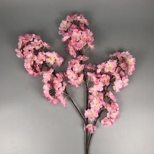 China silk vision flowers artificial encrypt cherry blossom wedding decoration artificial cherry blossom branch wholesale