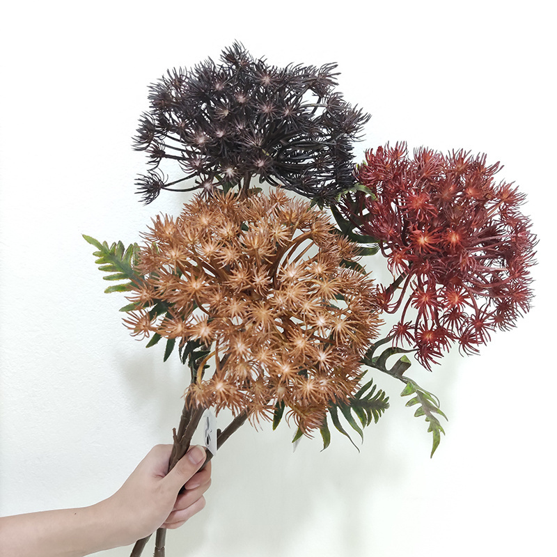 New Autumn Series Silk Artificial Flowers Faux Dandelion Pom Pom Star Artificial Plants & Greenery