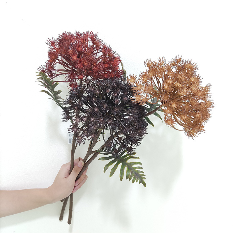 New Autumn Series Silk Artificial Flowers Faux Dandelion Pom Pom Star Artificial Plants & Greenery