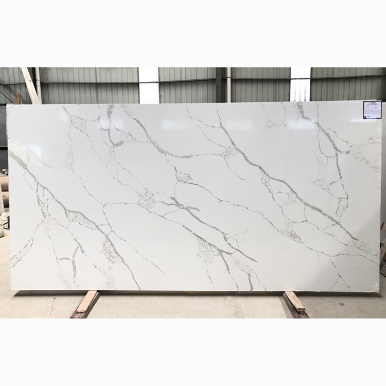 Custom Made Matched Calacatta White Countertops Quartz Stone For Bathroom Tiles Walls And Floors