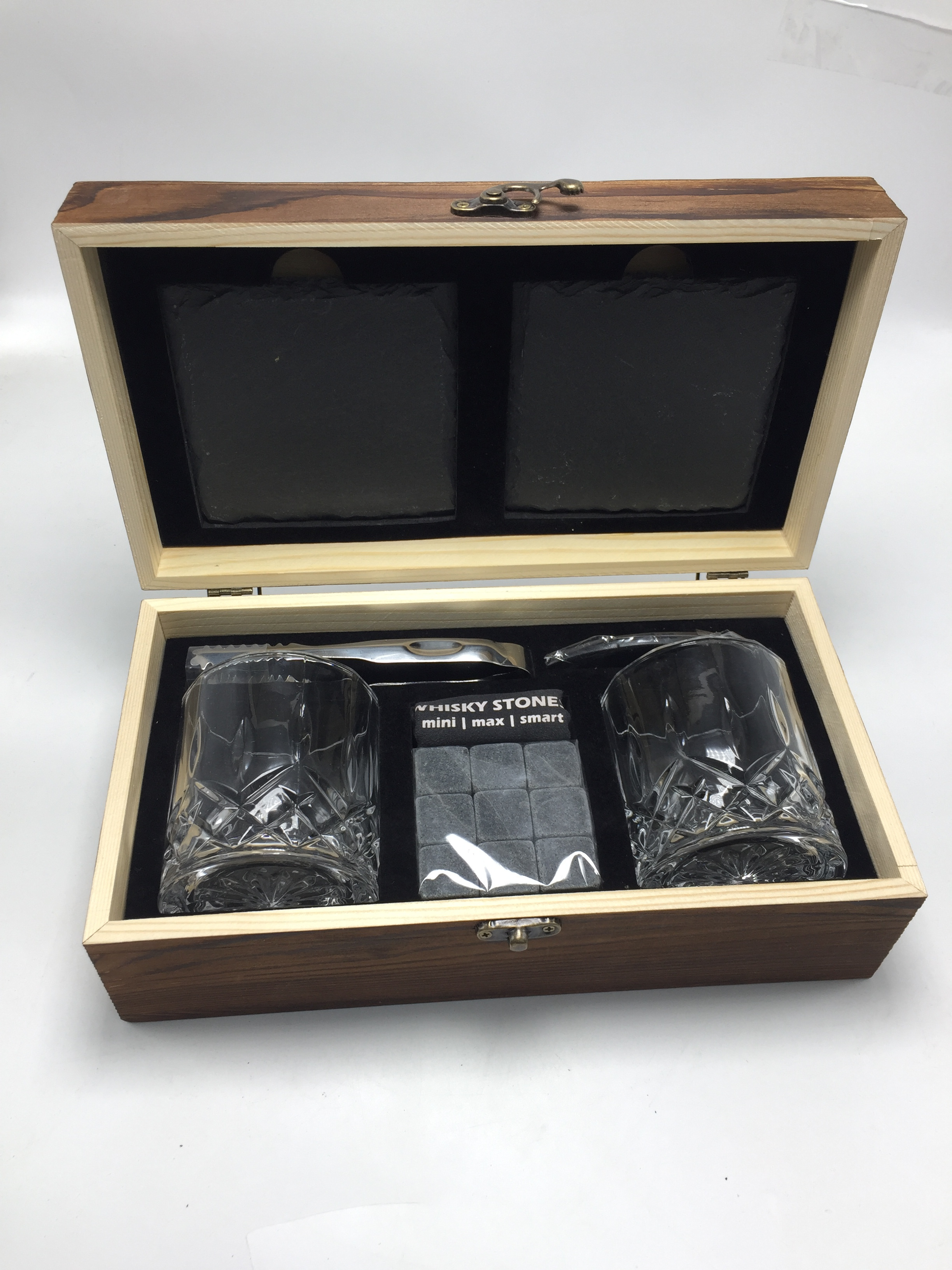 top seller Whisky Glass Gift set Whiskey Stones with Old Fashion wine Glass and stainless steel ice cube whiskey stone