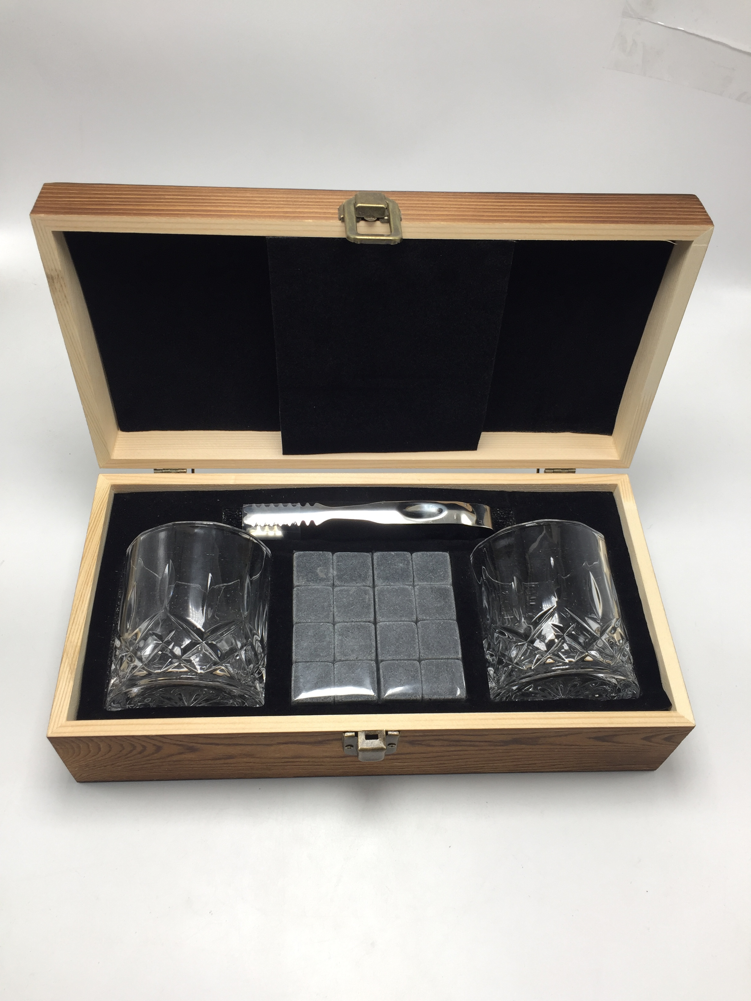 top seller Whisky Glass Gift set Whiskey Stones with Old Fashion wine Glass and stainless steel ice cube whiskey stone