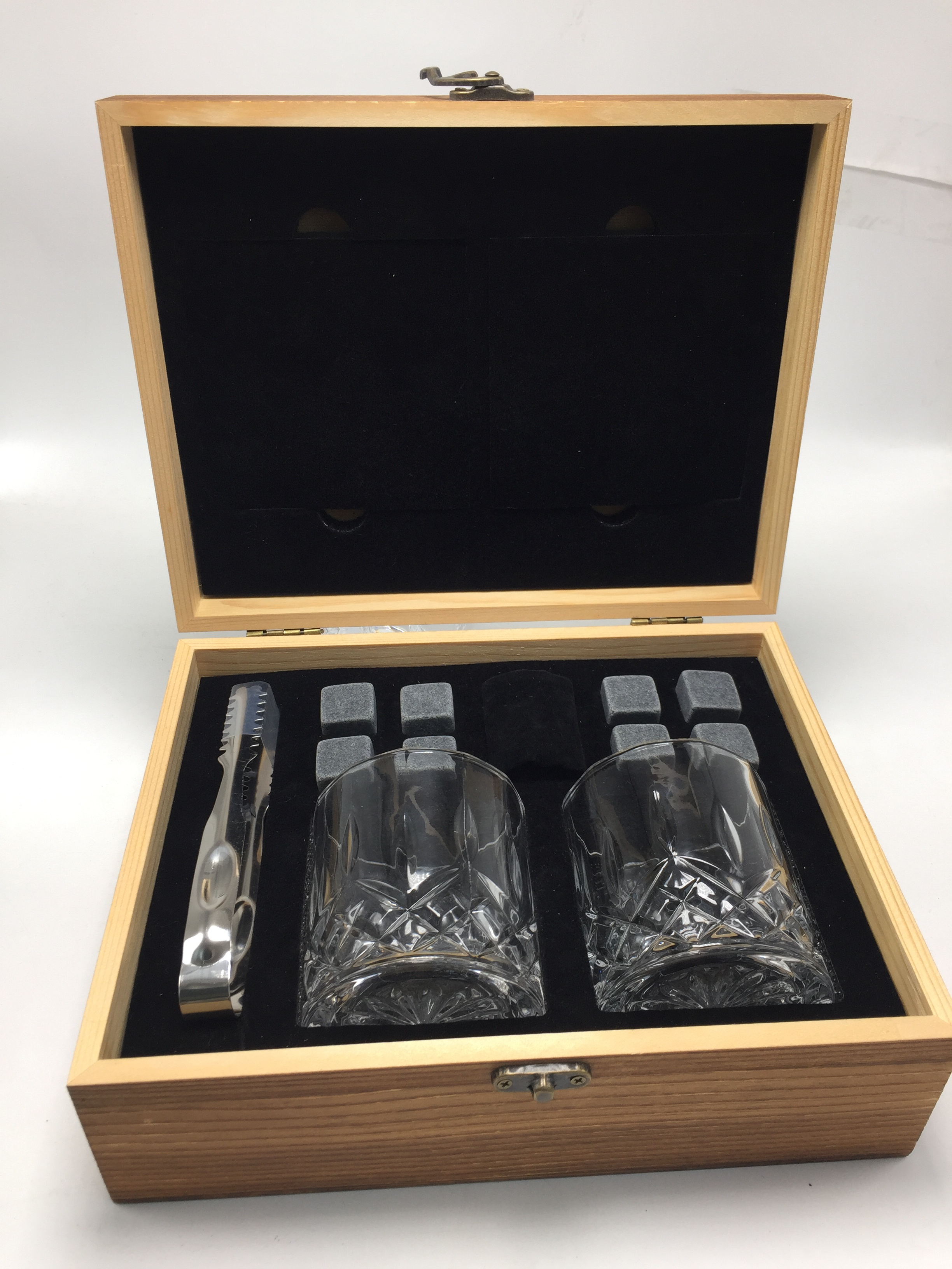 top seller Whisky Glass Gift set Whiskey Stones with Old Fashion wine Glass and stainless steel ice cube whiskey stone