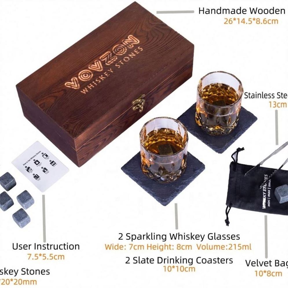 Football Whiskey Stones Customised Whiskey Stone Custom Engraved Whiskey Glass Crystal Ice Cubes