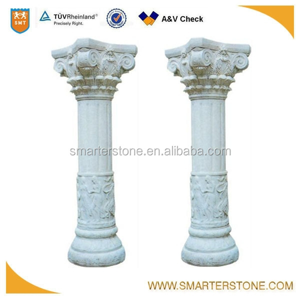 High quality and most beautiful round decorative marble concrete columns mold concrete pillar roman stone column for decorative