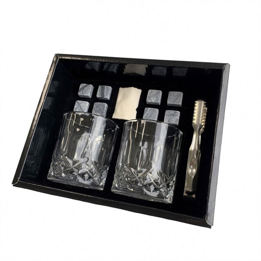 Cheap Price Crackle Wine Glass Accessories Gift Set Chilling Stone Crackle Wine Glass Accessories Gift Set