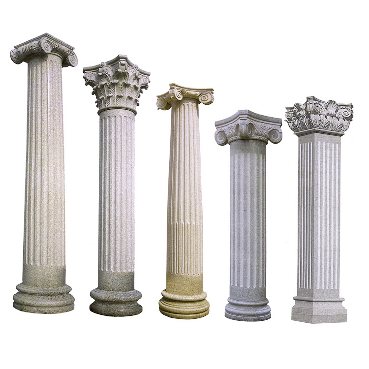 High quality and most beautiful round decorative marble concrete columns mold concrete pillar roman stone column for decorative