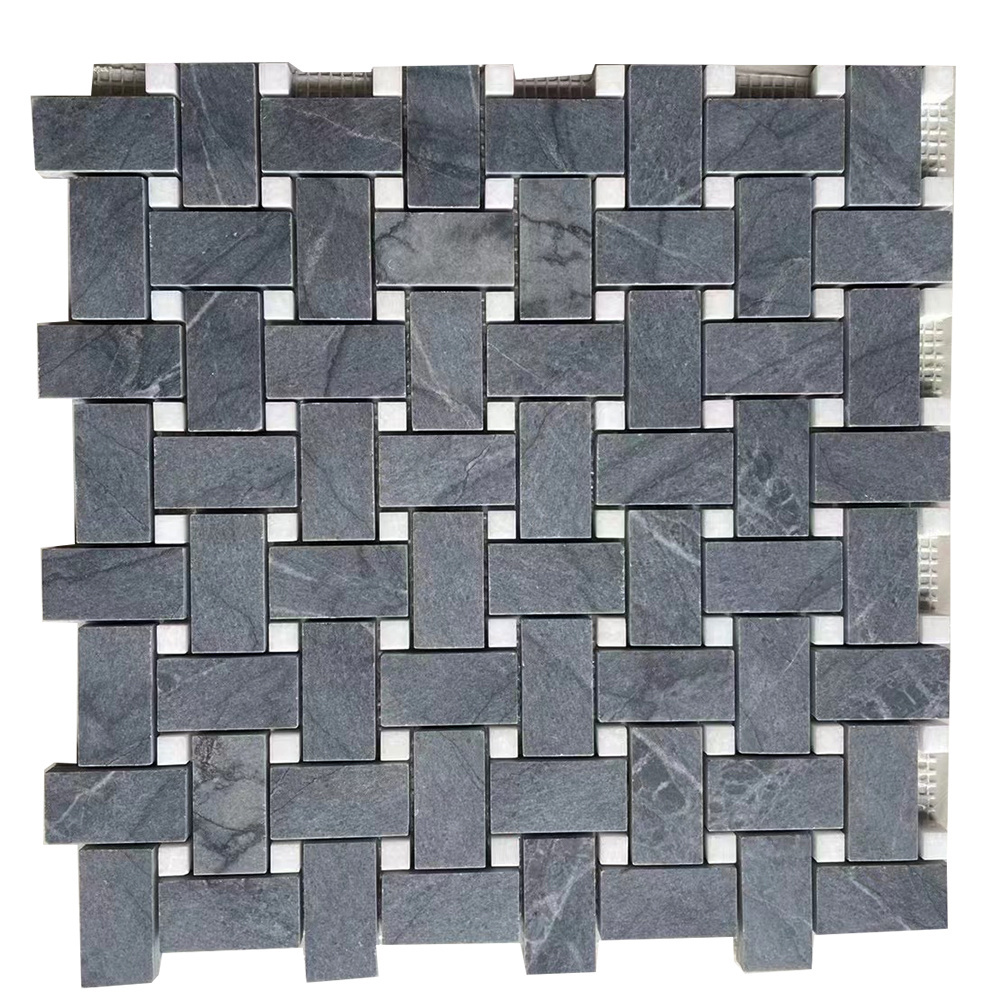 Basketweave Doris Grey tiles popular good quality mix marble mosaic tiles Doris Grey 12 x 12 inches for wall backsplash