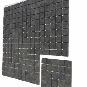 Cheap Landscape Stone Grey Granite Fan Shape Cobblestone Paver Mats