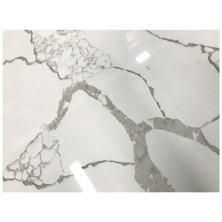 Custom Made Matched Calacatta White Countertops Quartz Stone For Bathroom Tiles Walls And Floors