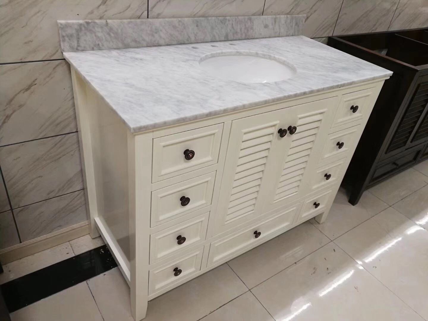 Carrara White Vanity top marble natural stone tile polished countertop hand wash basin wonderful design marble top basin