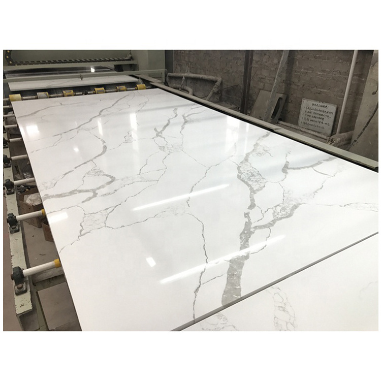 Custom Made Matched Calacatta White Countertops Quartz Stone For Bathroom Tiles Walls And Floors