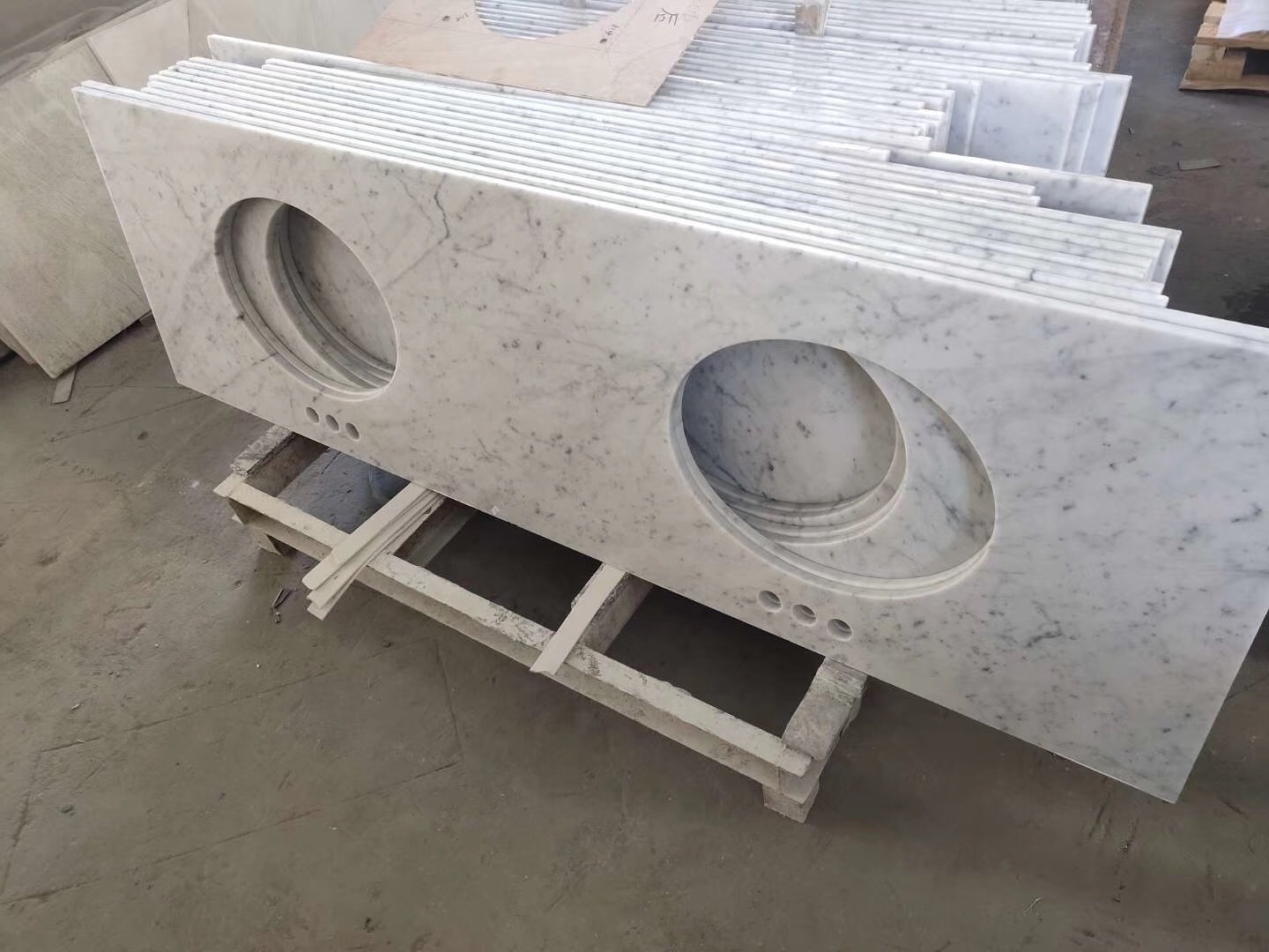 Carrara White Vanity top marble natural stone tile polished countertop hand wash basin wonderful design marble top basin