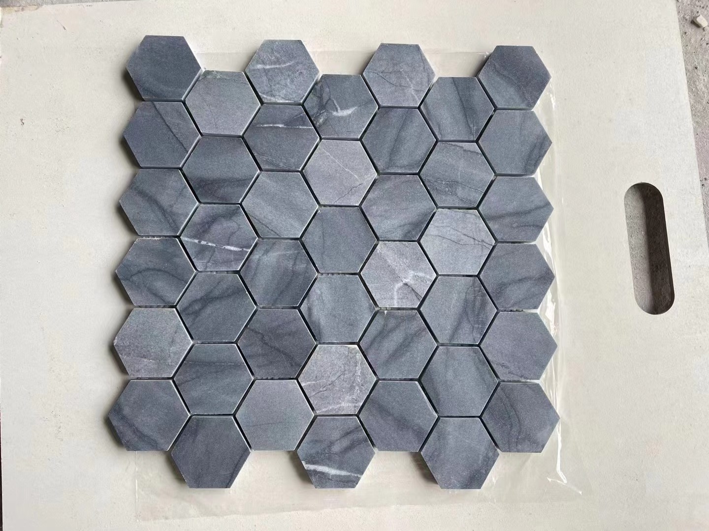 Doris Grey Polished marble mosaic tiles for floor herringbone 1x2 inch 23x48 mm Hotel and backsplash