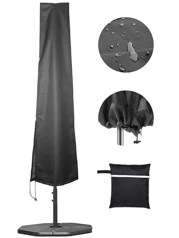 water proof patio umbrella cover with zip and draw string