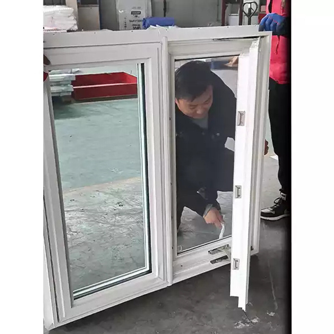 Powder coated smooth finished casement windows American style pvc casement window for home