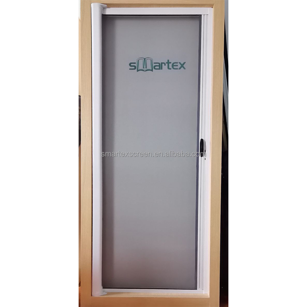 Custom made mosquito net folding screen roll up doors PVC profile commercial use retractable patio screen door