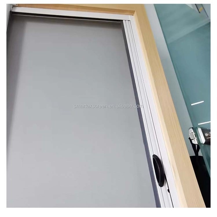 Custom made mosquito net folding screen roll up doors PVC profile commercial use retractable patio screen door