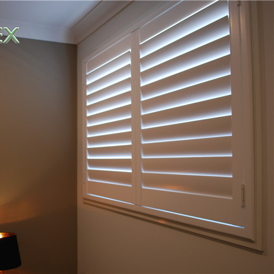 Durable design pvc window plastic blade plantation shutter windows blinds shades roller shutters supplier