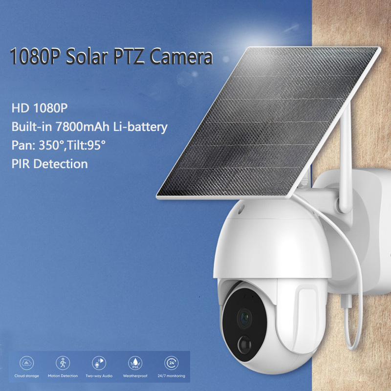 Smart 1080P Solar Panel Powered Home Security CCTV Wifi Surveillance Camera Wireless Outdoor