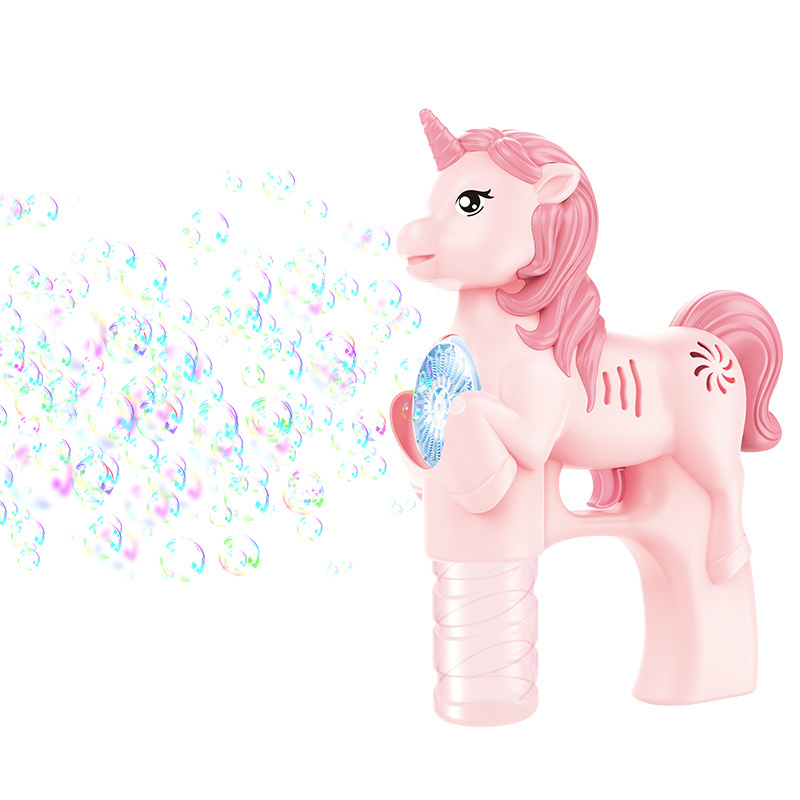 15 Holes Unicorn Bubble Machine Toys Battery Operated Automatic Bubble Gun for Kids