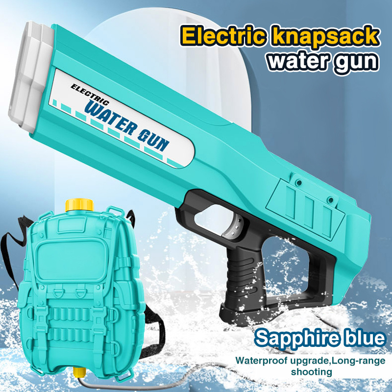 Automatic Water Squirt Gun with Backpack Tank Shooting Gun Electric Water Gun Toys for Children Green Red Pink