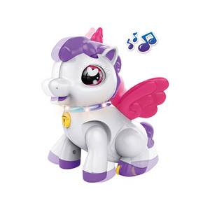 B/O Animal Toys with Sounds and Light Early Educational Dancing Unicorn Toys for Girls