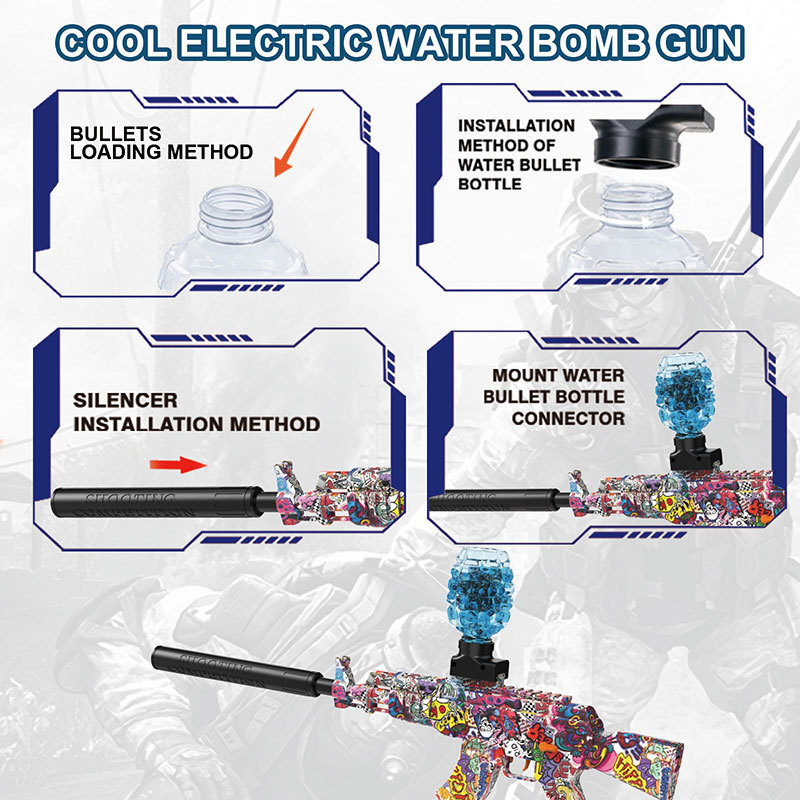 Big Discount Shell Ejecting Plastic Toys Gun Auto Gel Water Blaster Shooting Gun Electric Gel Blaster Gun AK47 For Adults