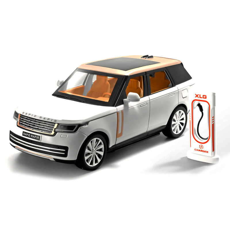 1:24 Range Rover SUV Model Car Electric Vehicle Zinc Alloy Pull Back Toy car with Sound and Light for Kids Gift